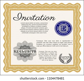 Orange Retro vintage invitation. Retro design. With quality background. Customizable, Easy to edit and change colors. 