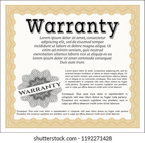 Orange Retro Warranty template. Artistry design. Customizable, Easy to edit and change colors. With quality background. 