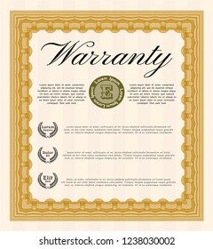 Orange Retro Warranty template. Customizable, Easy to edit and change colors. With complex background. Lovely design. 