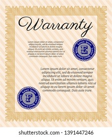Orange Retro Warranty template. Customizable, Easy to edit and change colors. Easy to print. Modern design. 