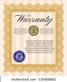 Orange Retro Warranty template. Easy to print. Sophisticated design. Customizable, Easy to edit and change colors. 