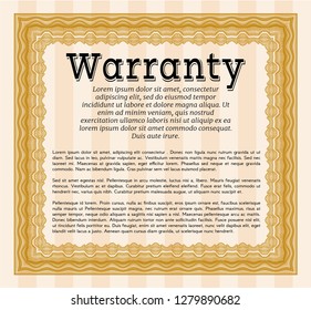 Orange Retro Warranty template. Elegant design. Printer friendly. Customizable, Easy to edit and change colors. 