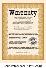 Orange Retro Warranty template. Printer friendly. Customizable, Easy to edit and change colors. Lovely design. 