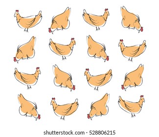 orange rhode island chicken pattern background