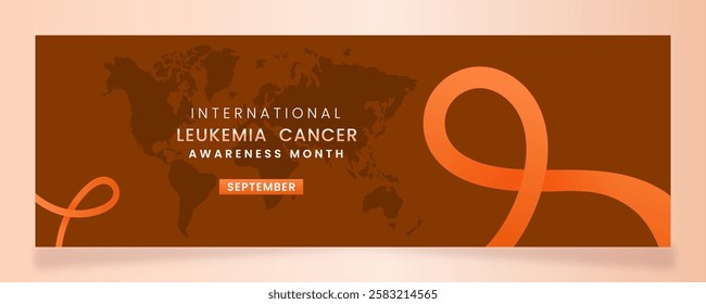 Orange ribbon awareness graphic for International Leukemia Cancer Awareness Month banner.