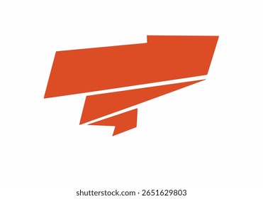 An orange ribbon or banner with a distinct pointed end, giving it a classic and recognizable shape. It's ideal for marking important information, acting as a label, or simply adding a decorative touch