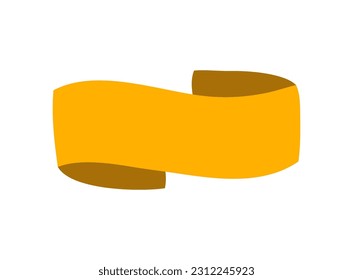 Orange ribbon banner icon, Web design element. Hand drawn vector illustration. Place for your text for business, greeting card and holidays copy space
