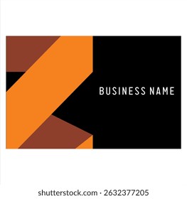 Orange ribbon basic shape vector, business card design.