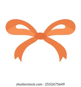 Ilustración vectorial de decoración de arco de cinta naranja, pre atado arte de Clip de arco de regalo naranja, Imagen de Clipart de nudo de arco
