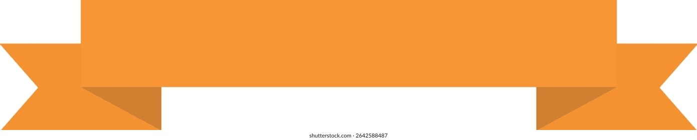 Orange Ribbon Frame on Transparent Background