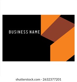 Orange ribbon illusion shape vector, business card design.