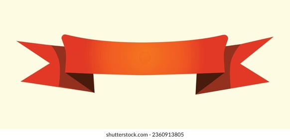 orange ribbon isolated vector illustration.