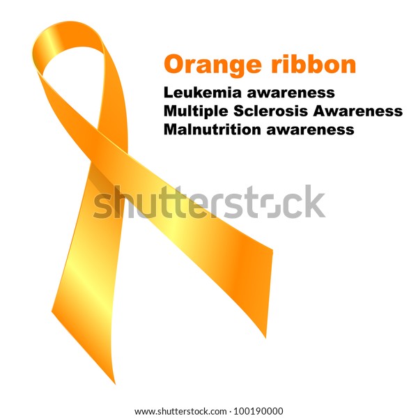 Orange Ribbon Leukemia Awareness Multiple Sclerosis Stock Vector ...