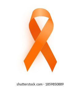 Orange Ribbon a Medical Symbol of Leukemia. Vector Illustration EPS10