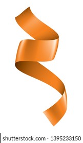 orange ribbon on white background. Vector illustration