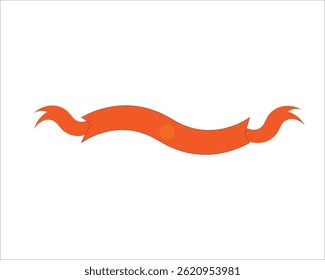 orange ribbon on white background