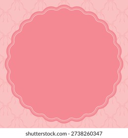 Orange ribbon pattern background with frilled frame