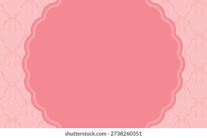 Orange ribbon pattern background with frilled frame