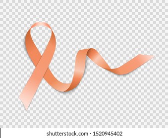 Orange Ribbon a Symbol of Leukemia. Vector Illustration EPS10