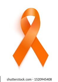 Orange Ribbon A Symbol Of Leukemia. Vector Illustration EPS10