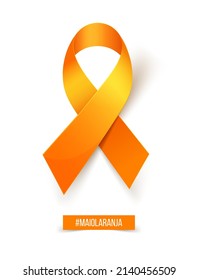 Orange ribbon is a symbol May 18 is National Day Against Abuse and Exploitation of Children in Brazil.