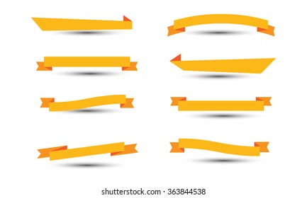 orange ribbon vector set