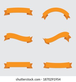 orange ribbons collection icons set,symbol and vector,Can be used for web, print and mobile