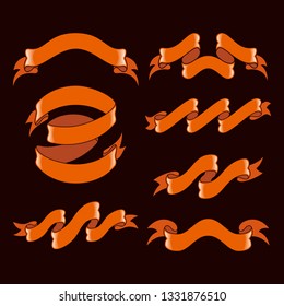 orange ribbons set