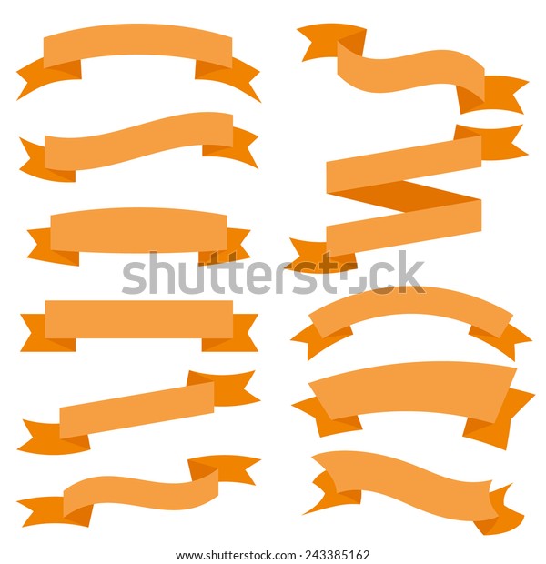 Orange Ribbons Set Isolated On White Stock Vector (Royalty Free) 243385162