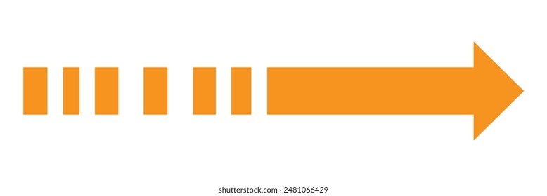 Orange right arrow icon. orange right sharp arrow icon. Isolated on white background. Vector illustration. Eps file 136.