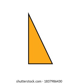 Orange Right Triangle Icon On White Background