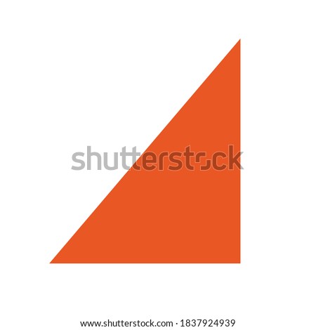 orange right triangle icon on white background