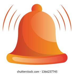 orangefarbene Ringglocke, Vektorgrafik auf weißem Hintergrund
