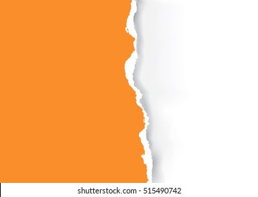 Orange Ripped paper background.
 Illustration of orange ripped paper with place for your image or text. Vector available.