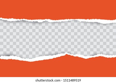 Orange ripped paper background with transparency place for your text.