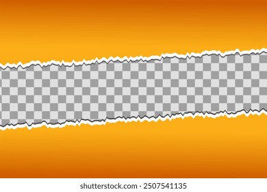 Fondo transparente de papel rasgado de naranja