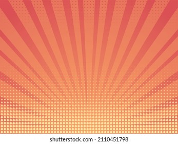 Orange Rise Comic Retro Background Design Vector Illustration.