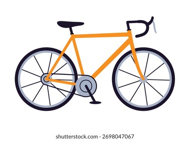 Orange Straßenrad, flache Illustration, einzelne Vektorgrafik