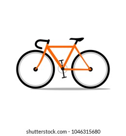 orange road bicycle. Vector illustration isolated on white.
