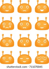 Orange robot face emoji