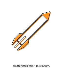 Orange Rocket icon isolated on white background.  Vector Illustration