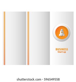 Orange rocket triptych for on-line business