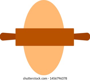 Orange rolling pin, illustration, vector on white background