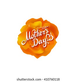 Orange rose. Happy Mothers Day Beautiful Blooming orange Rose Flowers. EPS 10 vector. art