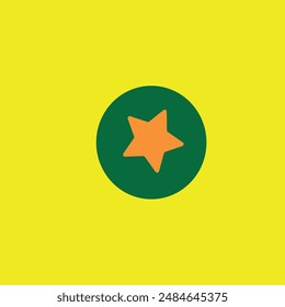 orange rotating star inside green circle
