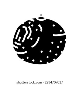 orange rotten food glyph icon vector. orange rotten food sign. isolated symbol illustration