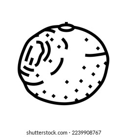 orange rotten food line icon vector. orange rotten food sign. isolated contour symbol black illustration