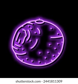orange rotten food neon light sign vector. orange rotten food sign. isolated symbol illustration