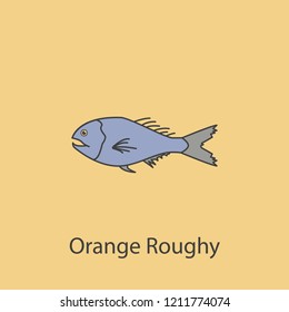 orange roughy 2 colored line icon. Simple purple and gray element illustration. orange roughy concept outline symbol design from fish set