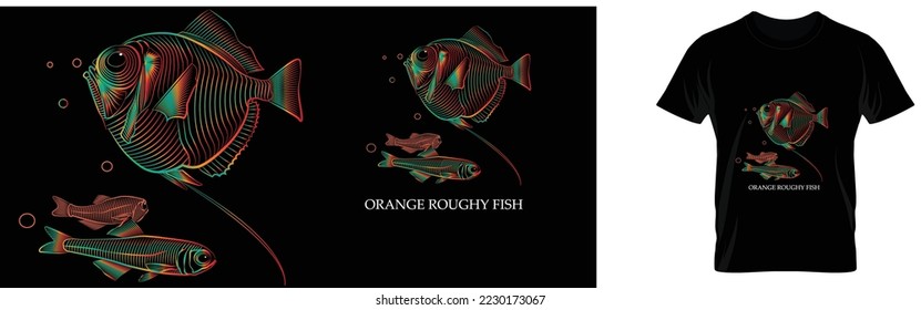  Orange roughy beautiful  vector fish